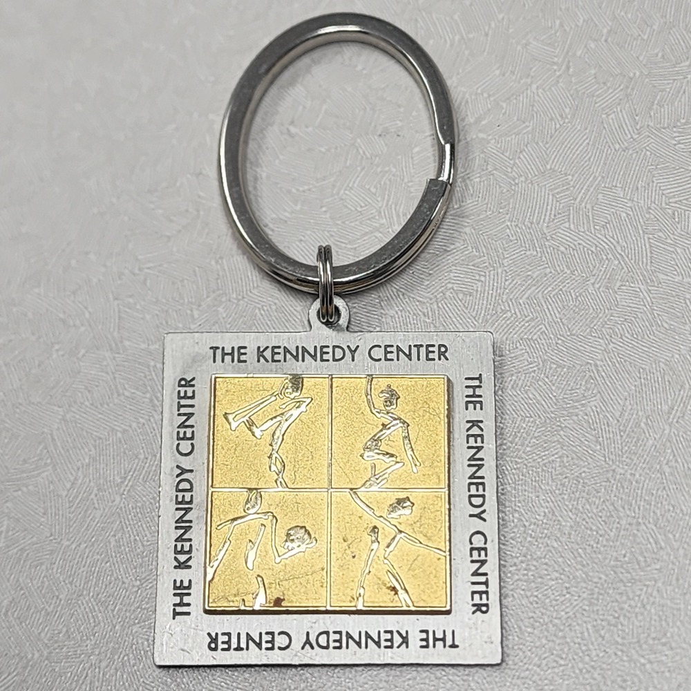 Vtg John F. Kennedy Center For The Performjng Arts Keychain JFK Key Ring Square